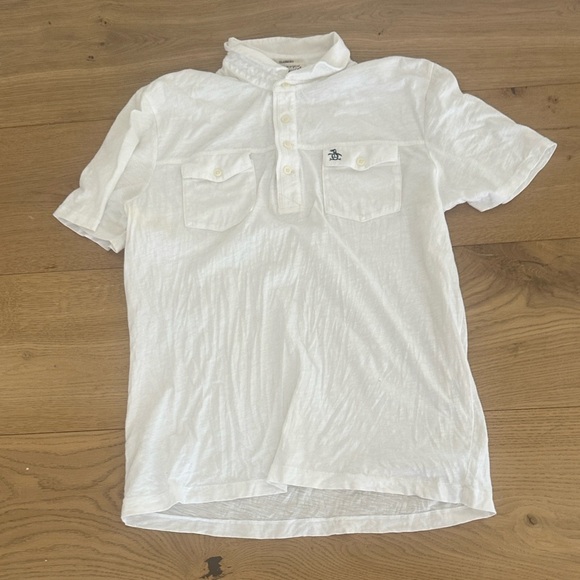 Penguin Men's White Short Sleeve Shirt - Picture 1 of 2